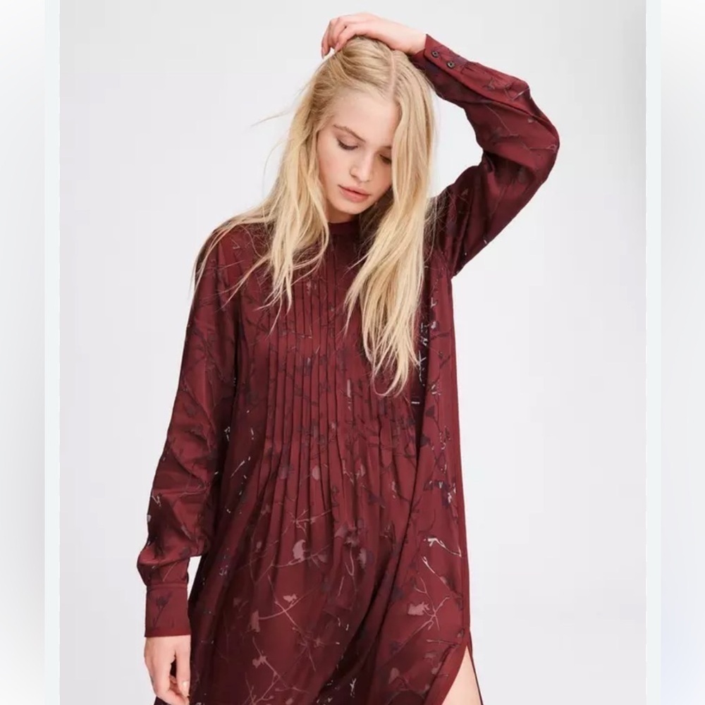 - Rag & Bone Rubie Mid length Popover dress in black cherry- size S - - Picture 2 of 11